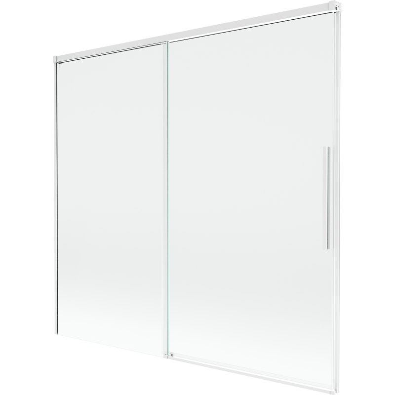 Mexen Rox Badewannenfaltwand 2-flügelig schiebbar 170 x 150 cm, transparent, weiß - 8C9-170-001-20-00
