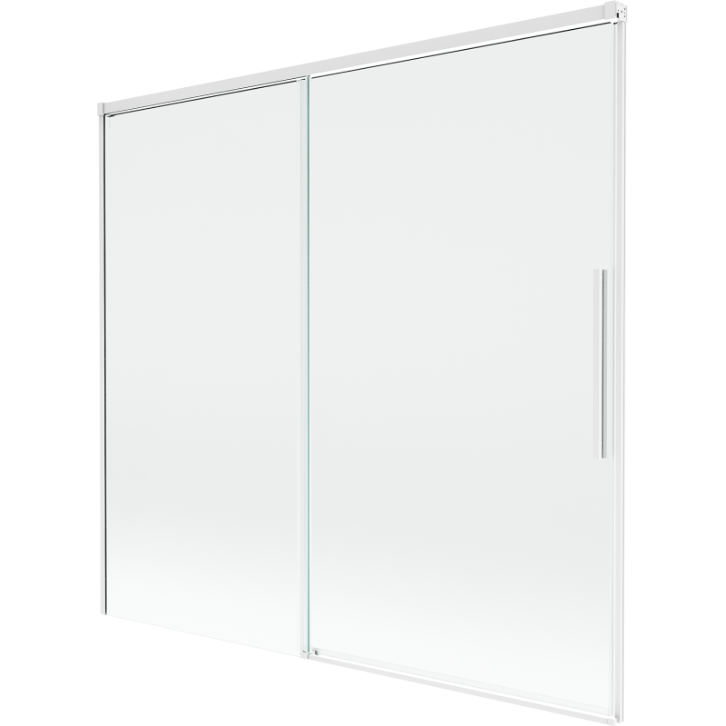 Mexen Rox parawan nawannowy 2-skrzydłowy rozsuwany 170 x 150 cm, transparent, biały - 8C9-170-001-20-00