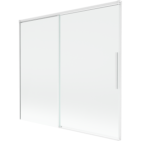 Mexen Rox Badewannenfaltwand 2-flügelig schiebbar 170 x 150 cm, transparent, weiß - 8C9-170-001-20-00