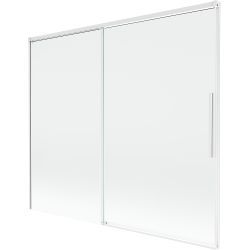 Mexen Rox Duschabtrennung, 2-flügelig, verschiebbar, 180 x 150 cm, transparent, weiß - 8C9-180-001-20-00