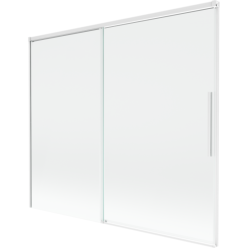 Mexen Rox Duschabtrennung, 2-flügelig, verschiebbar, 180 x 150 cm, transparent, weiß - 8C9-180-001-20-00