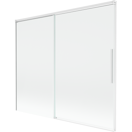 Mexen Rox Duschabtrennung, 2-flügelig, verschiebbar, 180 x 150 cm, transparent, weiß - 8C9-180-001-20-00