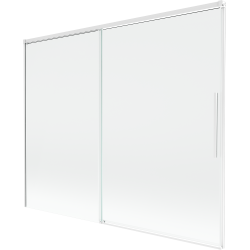 Mexen Rox parawan nawannowy 2-skrzydłowy rozsuwany 190 x 150 cm, transparent, biały - 8C9-190-001-20-00