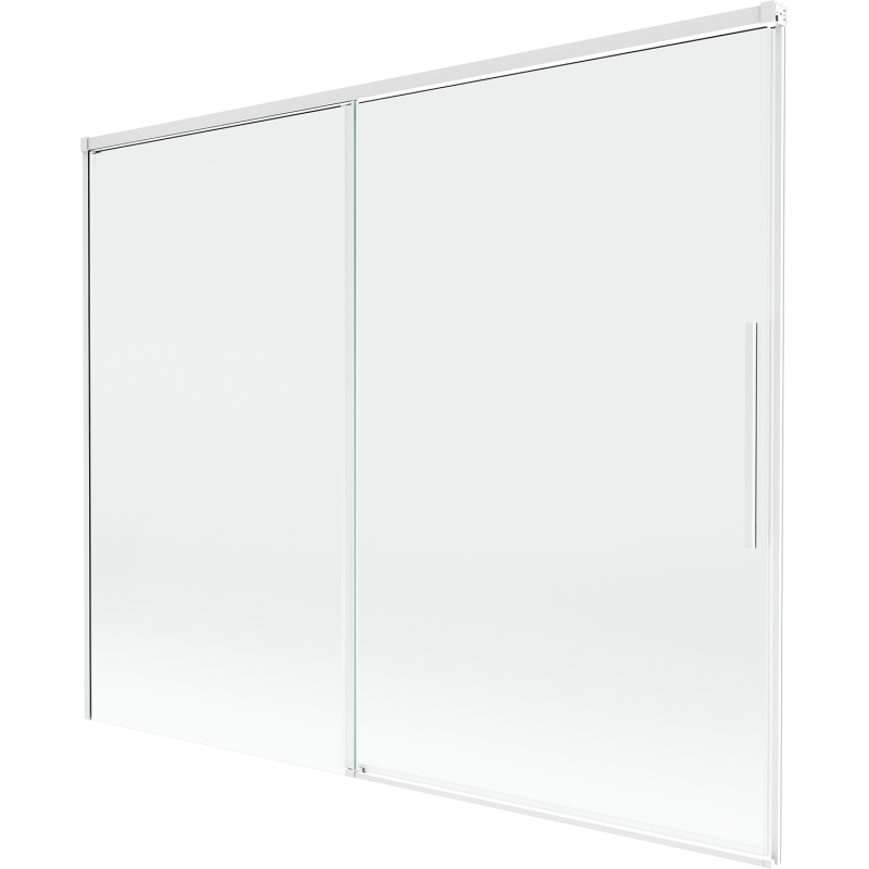 Mexen Rox Duschwand für die Badewanne, 2-flügelig, verschiebbar, 190 x 150 cm, transparent, weiß - 8C9-190-001-20-00