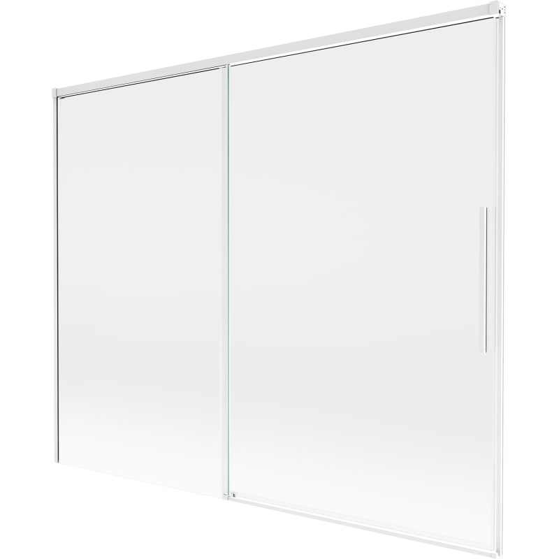 Mexen Rox parawan nawannowy 2-skrzydłowy rozsuwany 190 x 150 cm, transparent, biały - 8C9-190-001-20-00