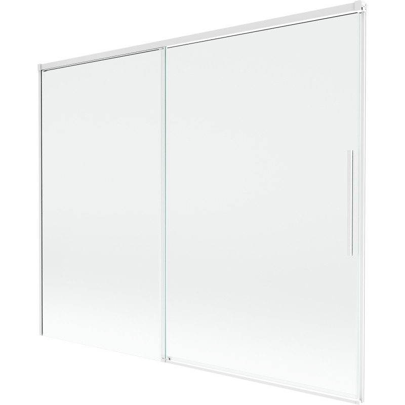 Mexen Rox pare-douche de baignoire coulissant à 2 vantaux 190 x 150 cm, transparent, blanc - 8C9-190-001-20-00