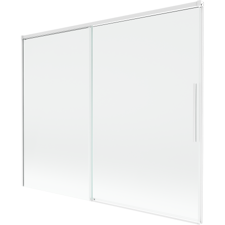 Mexen Rox Duschwand für die Badewanne, 2-flügelig, verschiebbar, 190 x 150 cm, transparent, weiß - 8C9-190-001-20-00