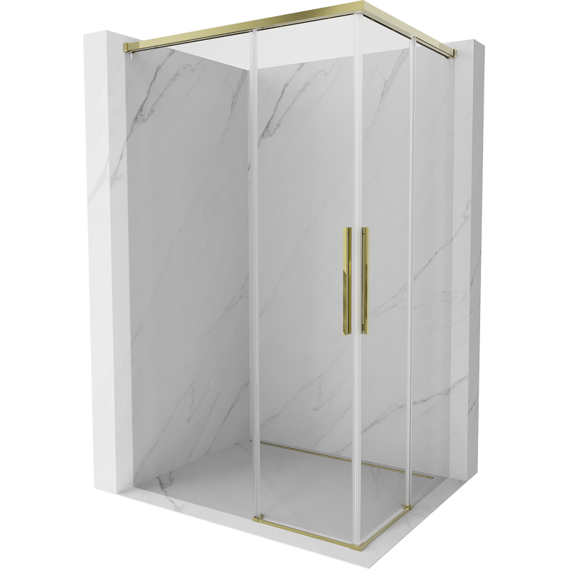 Mexen Rox Duo cabine de douche coulissante 100 x 80 cm, transparent, or - 8C2D-100-080-50-00