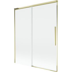 Mexen Rox Duschabtrennung 2-flügelig verschiebbar 140 x 150 cm, transparent, gold - 8C9-140-001-50-00