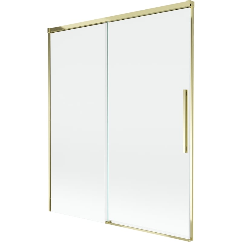 Mexen Rox 2-osaline vannisein, lükand, 140 x 150 cm, läbipaistev, kuldne - 8C9-140-001-50-00