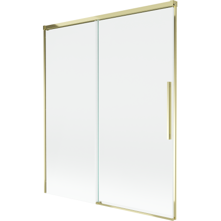 Mexen Rox duschskärm för badkar, 2-delad, skjutbar, 140 x 150 cm, transparent, guld - 8C9-140-001-50-00