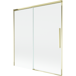 Mexen Rox Duschtrennwand 2-flügelig, 150 x 150 cm, transparent, gold - 8C9-150-001-50-00