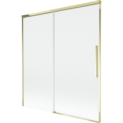 Mexen Rox klizne staklene pregrade za tuš 2-krila na izvlačenje 150 x 150 cm, prozirne, zlatne - 8C9-150-001-50-00
