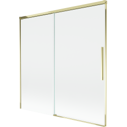 Mexen Rox Duschwand, 2-flügelig, verschiebbar 160 x 150 cm, transparent, gold - 8C9-160-001-50-00