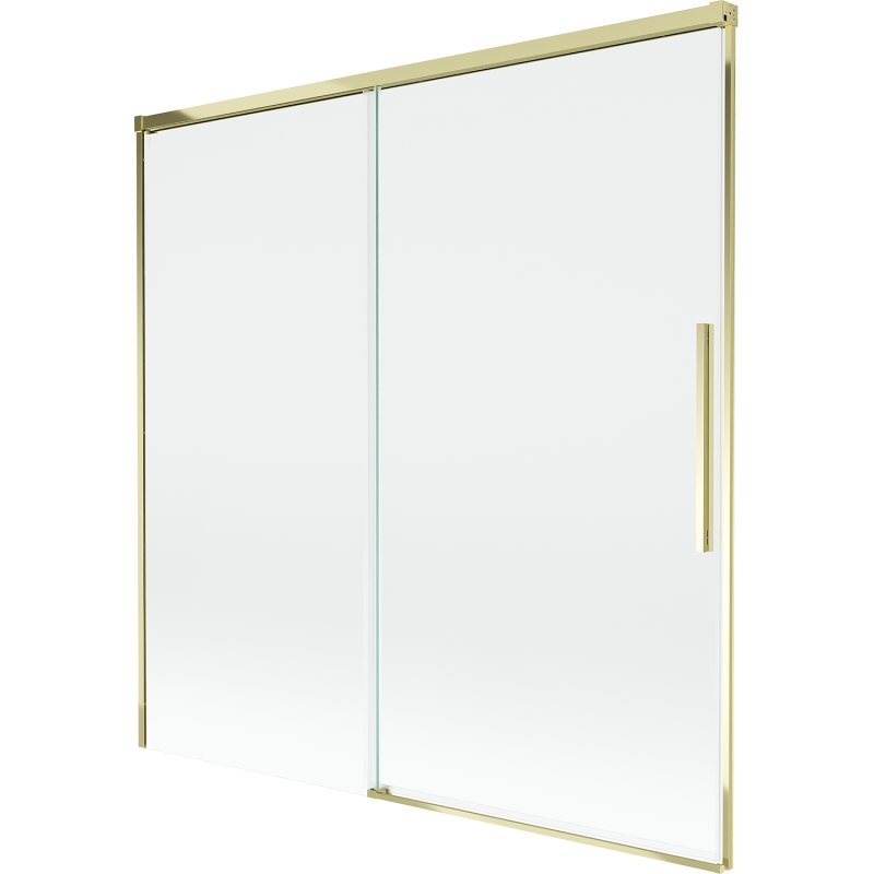Mexen Rox divisória de banho deslizante de 2 painéis 160 x 150 cm, transparente, dourada - 8C9-160-001-50-00