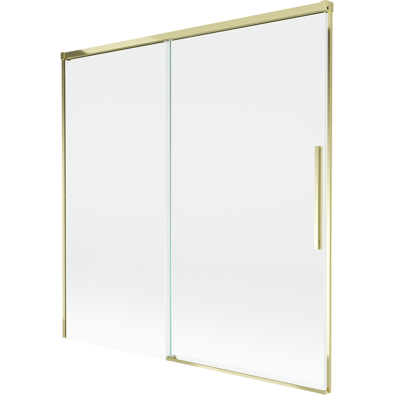 Mexen Rox Duschwand, 2-flügelig, verschiebbar 160 x 150 cm, transparent, gold - 8C9-160-001-50-00