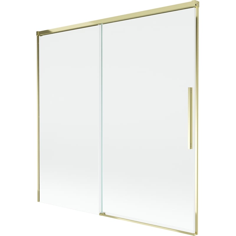 Mexen Rox klizni paravan za kadu s dvama krilima, 160 x 150 cm, proziran, zlatni - 8C9-160-001-50-00