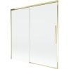 Mexen Rox paraván de baño de 2 hojas correderas 160 x 150 cm, transparente, dorado - 8C9-160-001-50-00