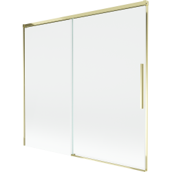 Mexen Rox Duschabtrennung 2-flügelig, 170 x 150 cm, transparent, gold - 8C9-170-001-50-00