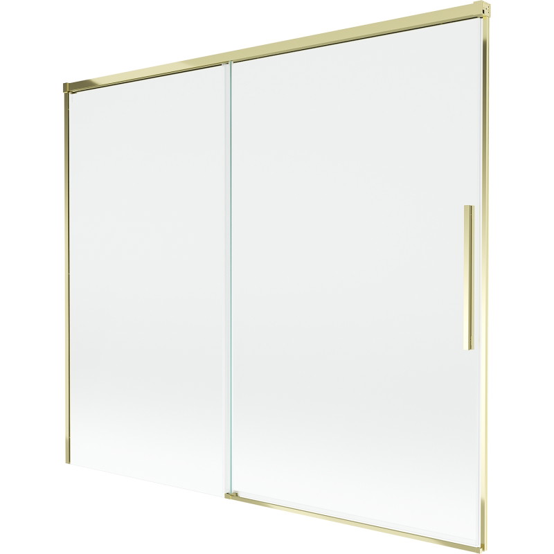 Mexen Rox 2-flügelige verschiebbare Badewannenabtrennung 180 x 150 cm, transparent, gold - 8C9-180-001-50-00