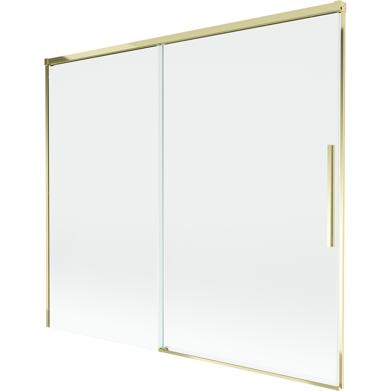 Mexen Rox Duschabtrennung 2-flügelig, 180 x 150 cm, transparent, gold - 8C9-180-001-50-00