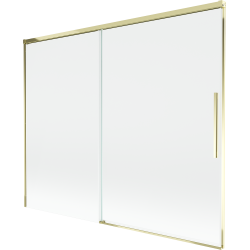 Mexen Rox duschskärm, 2-delad skjutbar 190 x 150 cm, transparent, guld - 8C9-190-001-50-00