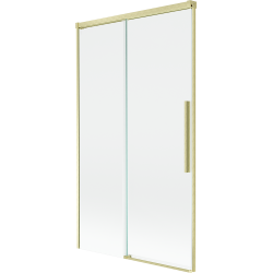 Mexen Rox Duschwand 2-flügelig verschiebbar 100 x 150 cm, transparent, gebürstetes Gold - 8C9-100-001-55-00