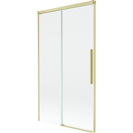 Mexen Rox Duschwand 2-flügelig verschiebbar 100 x 150 cm, transparent, gebürstetes Gold - 8C9-100-001-55-00
