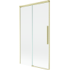 Mexen Rox Duschwand 2-flügelig verschiebbar 100 x 150 cm, transparent, gebürstetes Gold - 8C9-100-001-55-00