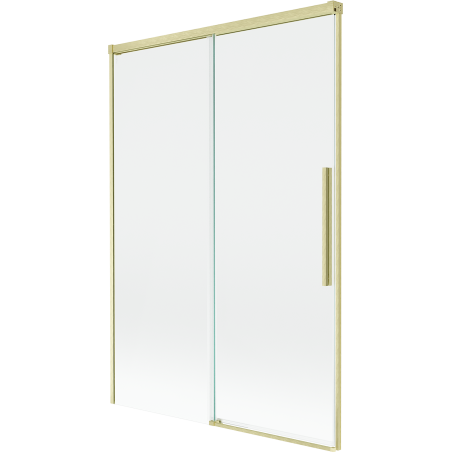 Mexen Rox zweiflügelige Badewannenabtrennung, verschiebbar, 120 x 150 cm, transparent, gebürstetes Gold - 8C9-120-001-55-00
