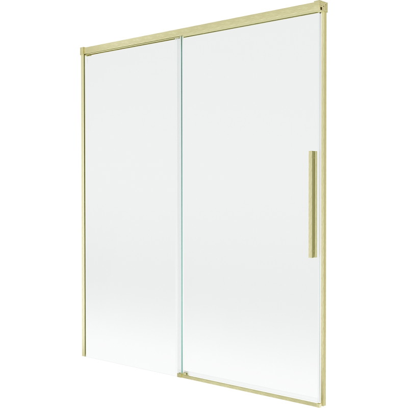Mexen Rox 2-delige schuifbare badwand 140 x 150 cm, transparant, geborsteld goud - 8C9-140-001-55-00