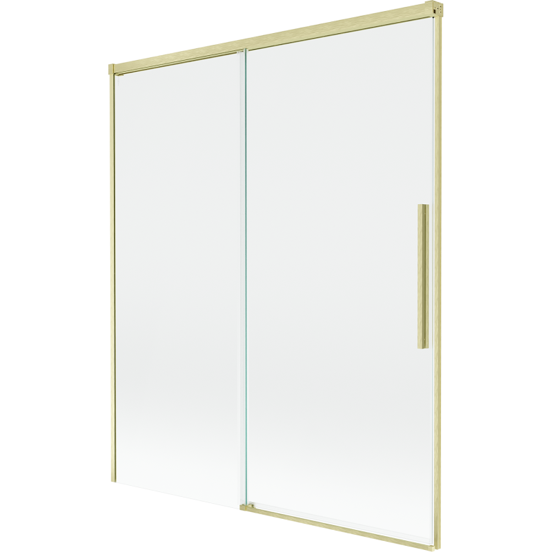 Mexen Rox Badewannenfaltwand 2-flügelig, verschiebbar 140 x 150 cm, transparent, gebürstetes Gold - 8C9-140-001-55-00