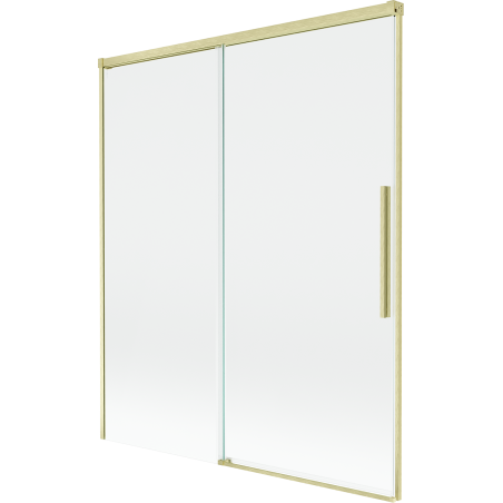 Mexen Rox Badewannenfaltwand 2-flügelig, verschiebbar 140 x 150 cm, transparent, gebürstetes Gold - 8C9-140-001-55-00