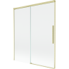Mexen Rox 2-panel sliding shower screen 140 x 150 cm, transparent, brushed gold - 8C9-140-001-55-00