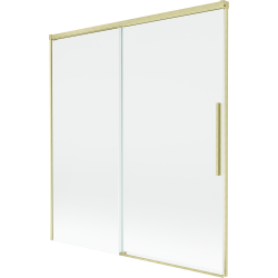 Mexen Rox zwee-klappsproosna Badeparawan 150 x 150 cm, transparent, gebuersteten Gold - 8C9-150-001-55-00