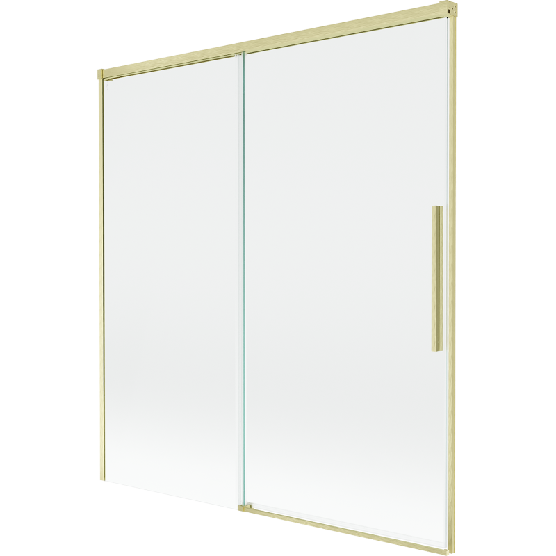 Mexen Rox 2-osainen suihkuseinän verho, liukuva, 150 x 150 cm, läpinäkyvä, harjattu kulta - 8C9-150-001-55-00