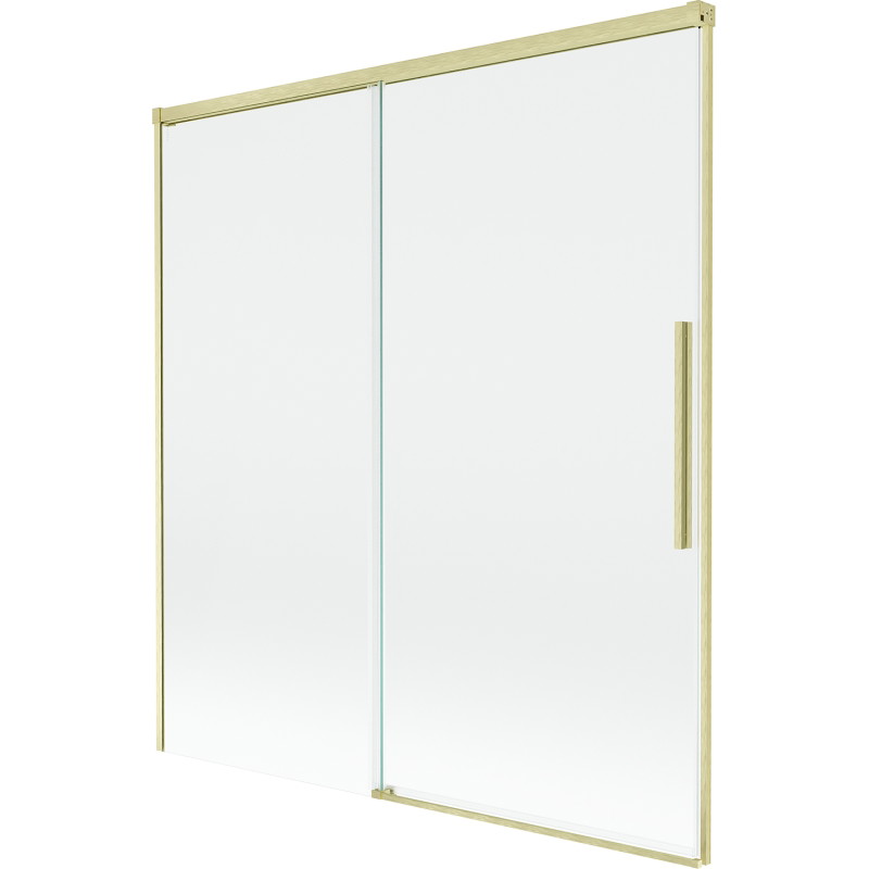 Mexen Rox pare-douche de baignoire 2 volets coulissants 150 x 150 cm, transparent, doré brossé - 8C9-150-001-55-00