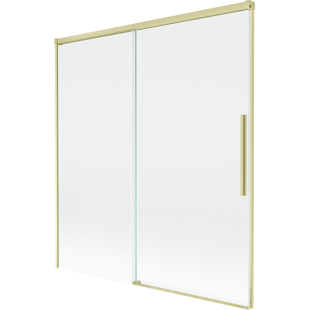 Mexen Rox Badewannenfaltwand, 2-teilig, verschiebbar, 150 x 150 cm, transparent, gebürstet gold - 8C9-150-001-55-00