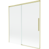 Mexen Rox 2-Panel Sliding Shower Screen 150 x 150 cm, Transparent, Brushed Gold - 8C9-150-001-55-00