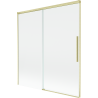 Mexen Rox Duschvägg tvådelad skjutbar 150 x 150 cm, transparent, borstad guld - 8C9-150-001-55-00