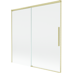 Mexen Rox parede de chuveiro de 2 painéis deslizantes 160 x 150 cm, transparente, dourado escovado - 8C9-160-001-55-00