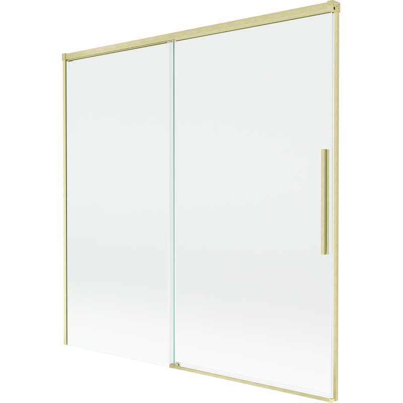 Mexen Rox 2-taivutettava liukuva kylpysuihkuseinä 160 x 150 cm, läpinäkyvä, harjattu kulta - 8C9-160-001-55-00