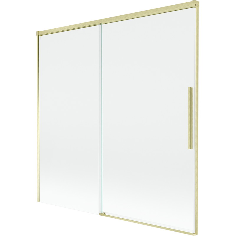 Mexen Rox zweiflügelige, verschiebbare Badewannenabtrennung 160 x 150 cm, transparent, gebürstetes Gold - 8C9-160-001-55-00