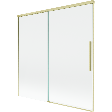 Mexen Rox 2-panel sliding shower screen 160 x 150 cm, transparent, brushed gold - 8C9-160-001-55-00