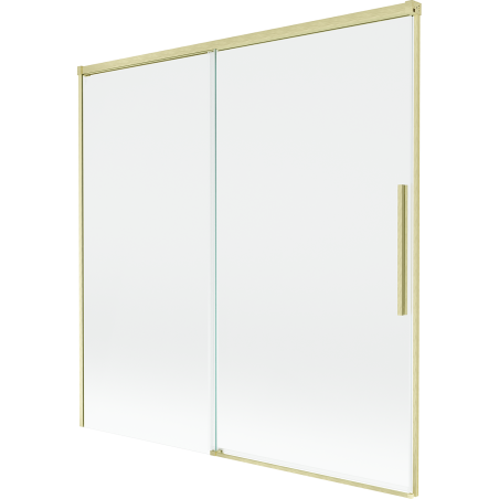 Mexen Rox tweedelige verschuifbare badwand 160 x 150 cm, transparant, geborsteld goud - 8C9-160-001-55-00