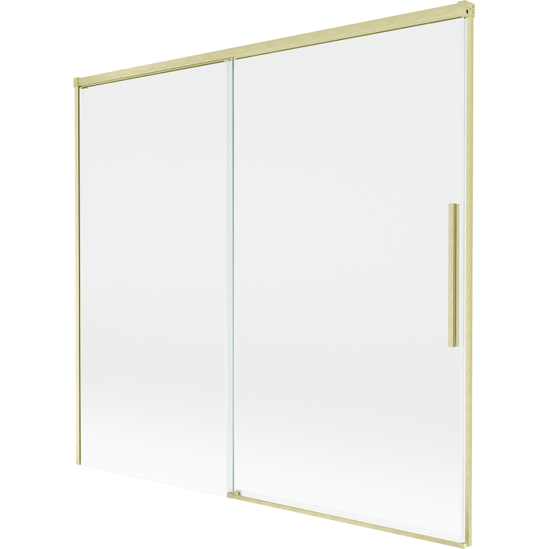 Mexen Rox 2-flügelige ausziehbare Badewannenabtrennung 170 x 150 cm, transparent, gebürstetes Gold - 8C9-170-001-55-00