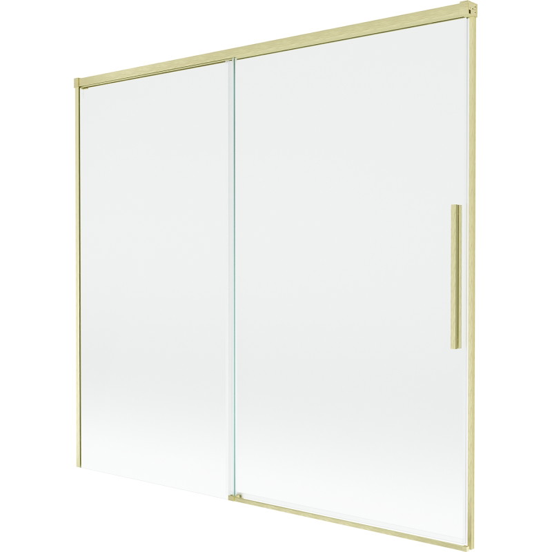 Mexen Rox tweedelige verschuifbare badwand 170 x 150 cm, transparant, goud geborsteld - 8C9-170-001-55-00