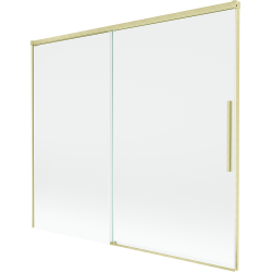 Mexen Rox parawan nawannowy 2-skrzydłowy rozsuwany 180 x 150 cm, transparent, złoty szczotkowany - 8C9-180-001-55-00