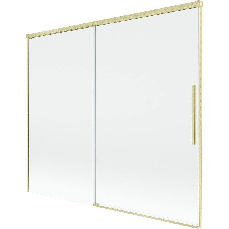 Mexen Rox 2-delige, uitklapbare badwand 180 x 150 cm, transparant, geborsteld goud - 8C9-180-001-55-00