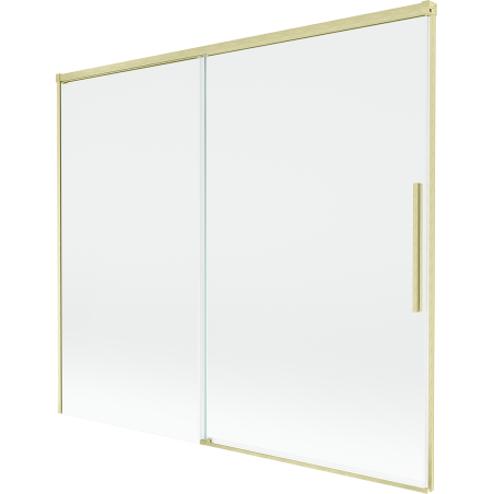 Mexen Rox zwei-flügelige, verschiebbare Badewannenabtrennung 180 x 150 cm, transparent, gebürstet gold - 8C9-180-001-55-00